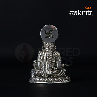 Brass Annapoorni Idol – 4 Inch Height | Silver Polish | Goddess of Food and Nourishment Idol for Pooja & Gifting