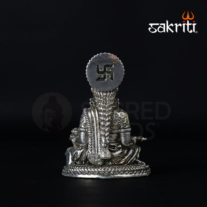 Brass Annapoorani Idol – 3 Inch Height | Silver Polish | Small Goddess Idol for Pooja Room, Home Décor & Gifts