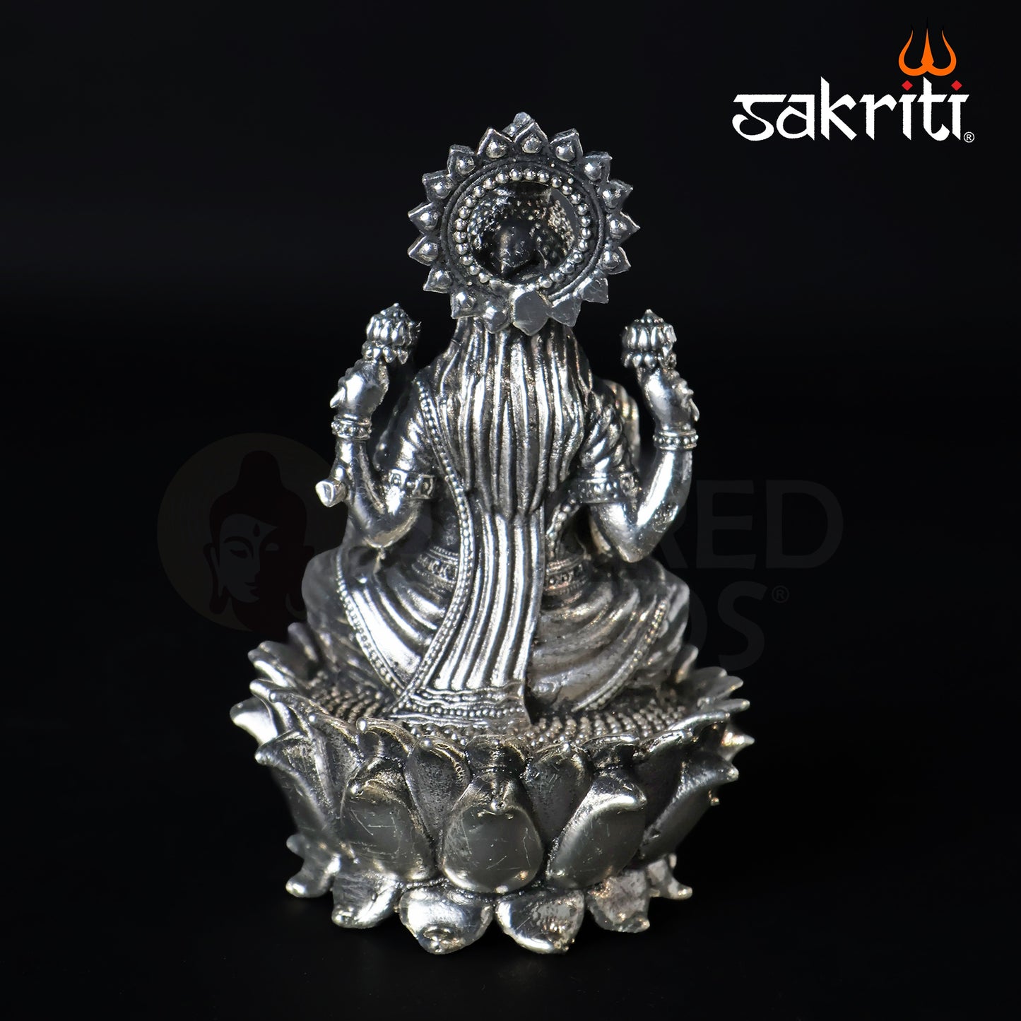 Brass Lakshmi Idol – 3.3 Inch Height | Silver Polish | Goddess of Wealth Statue for Pooja, Temple & Diwali Gifts