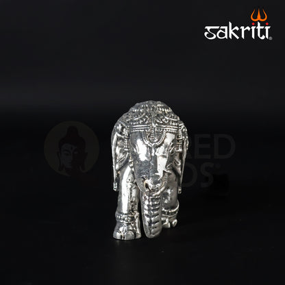 Brass Elephant Statue – 2.4 Inch Height | Silver Polish | Vastu Decorative Elephant for Home & Office Decor