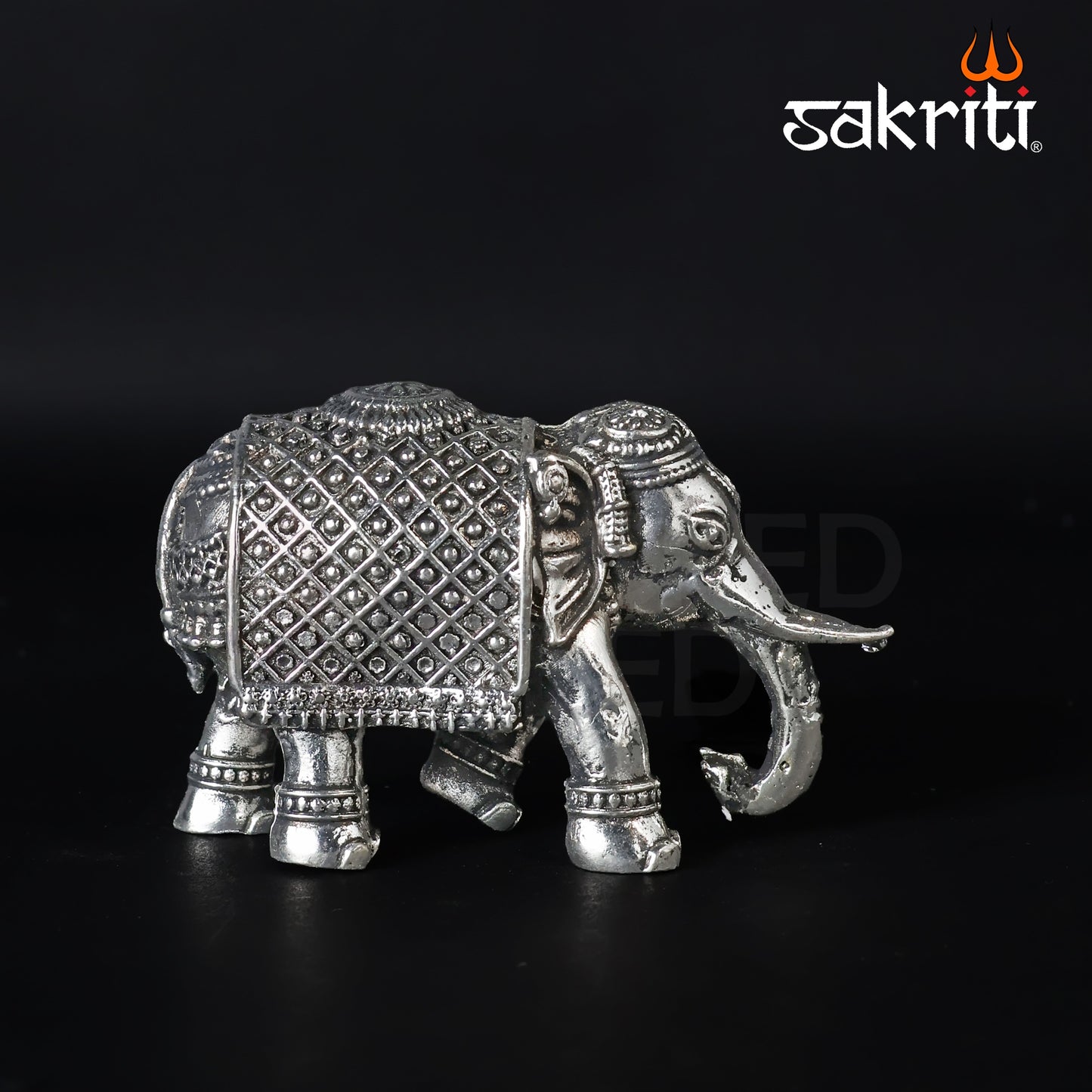 Brass Elephant Statue – 2.4 Inch Height | Silver Polish | Vastu Decorative Elephant for Home & Office Decor