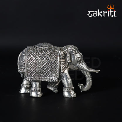 Brass Elephant Statue – 2.4 Inch Height | Silver Polish | Vastu Decorative Elephant for Home & Office Decor