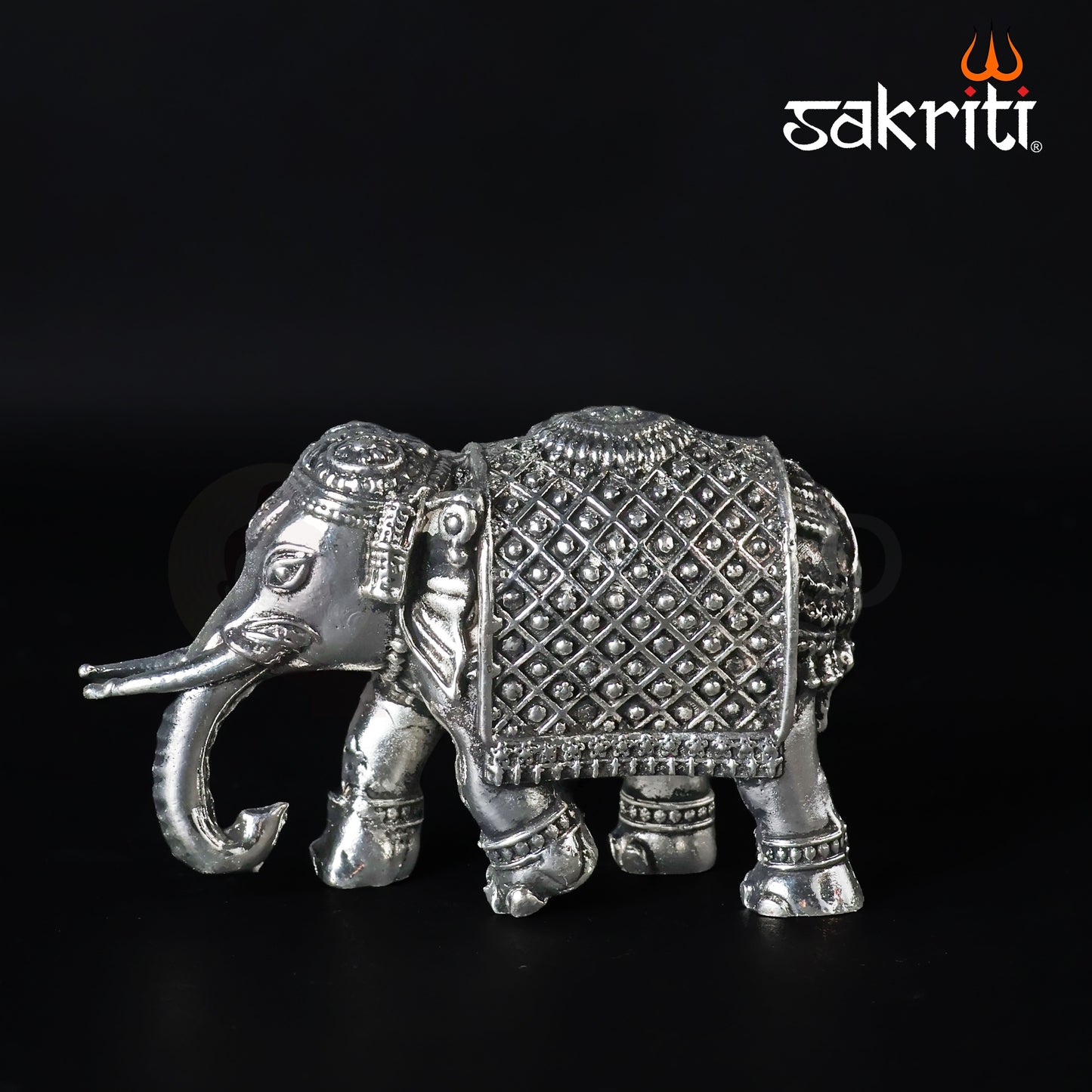 Brass Elephant Statue – 2.4 Inch Height | Silver Polish | Vastu Decorative Elephant for Home & Office Decor