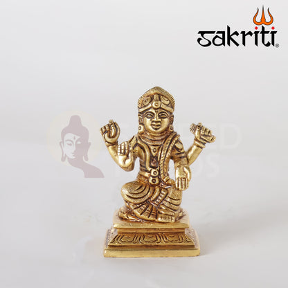 Brass Balambika Idol – 3 Inch Height | Silver Polish | Divine Child Goddess Statue for Pooja & Gifting