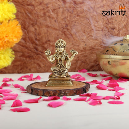 Brass Balambika Idol – 3 Inch Height | Silver Polish | Divine Child Goddess Statue for Pooja & Gifting