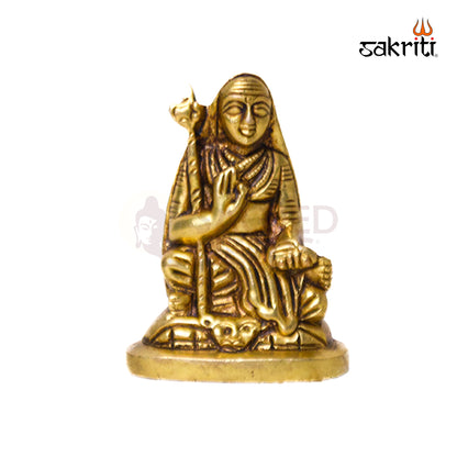 Brass Adi Shankaracharya Idol – 2.3 Inch Height | Spiritual Guru Statue for Pooja Room & Home Decor