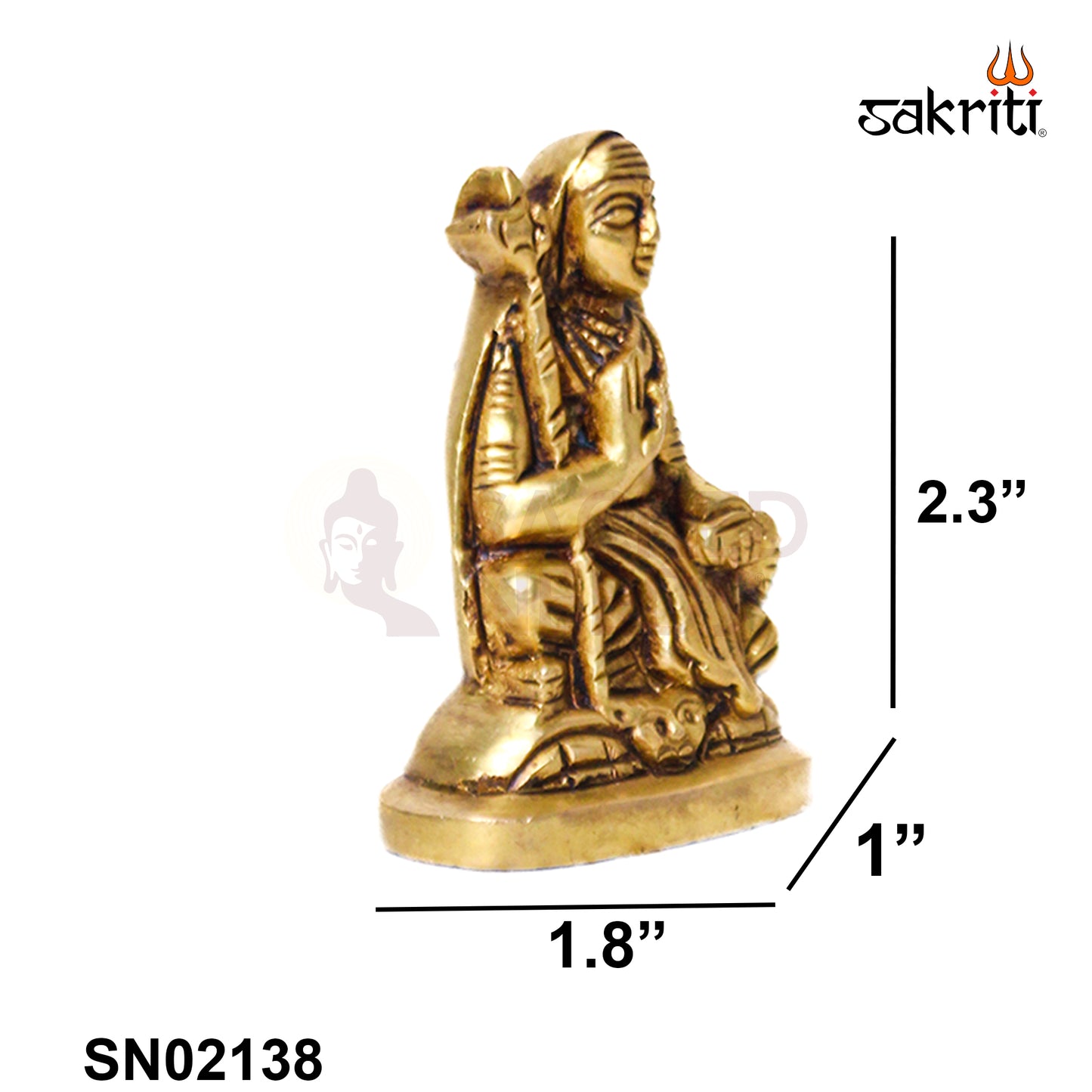 Brass Adi Shankaracharya Idol – 2.3 Inch Height | Spiritual Guru Statue for Pooja Room & Home Decor
