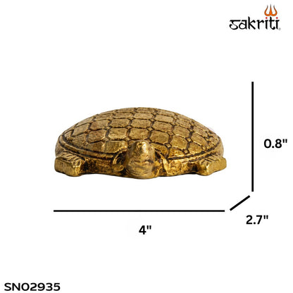 Brass Big Tortoise Statue – 0.8 Inch (2 cm) Height | Traditional Brass Tortoise Idol for Vastu, Home Décor & Pooja Room
