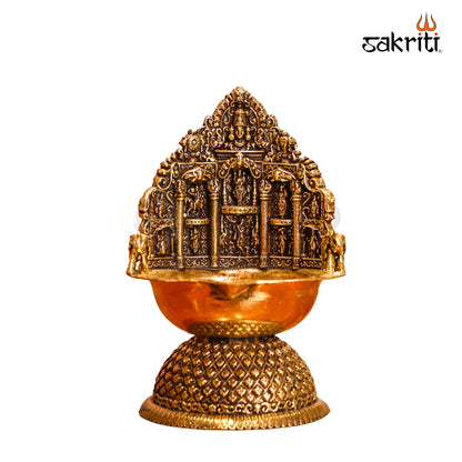 Brass Dasavatharam Vilakku – 4.2 Inch Traditional Oil Lamp for Pooja Room and Home Decor