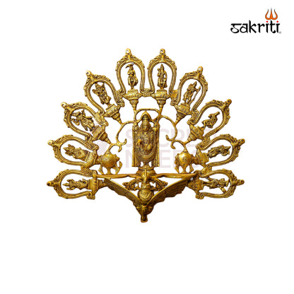 Brass Dasavatharam with Balaji Wall Mounted Frame – 25 Inch Length Traditional Hindu God Frame for Pooja Room and Home Decor