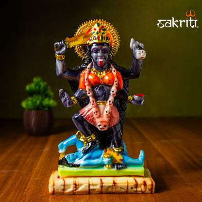 Marble Dust Kali Mata Idol – 8.5 Inch Height | Temple & Home Pooja Room Decor