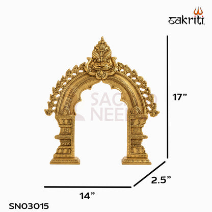 Brass Thiruvachi Decorative Arch in yellow antique finish — dimensions