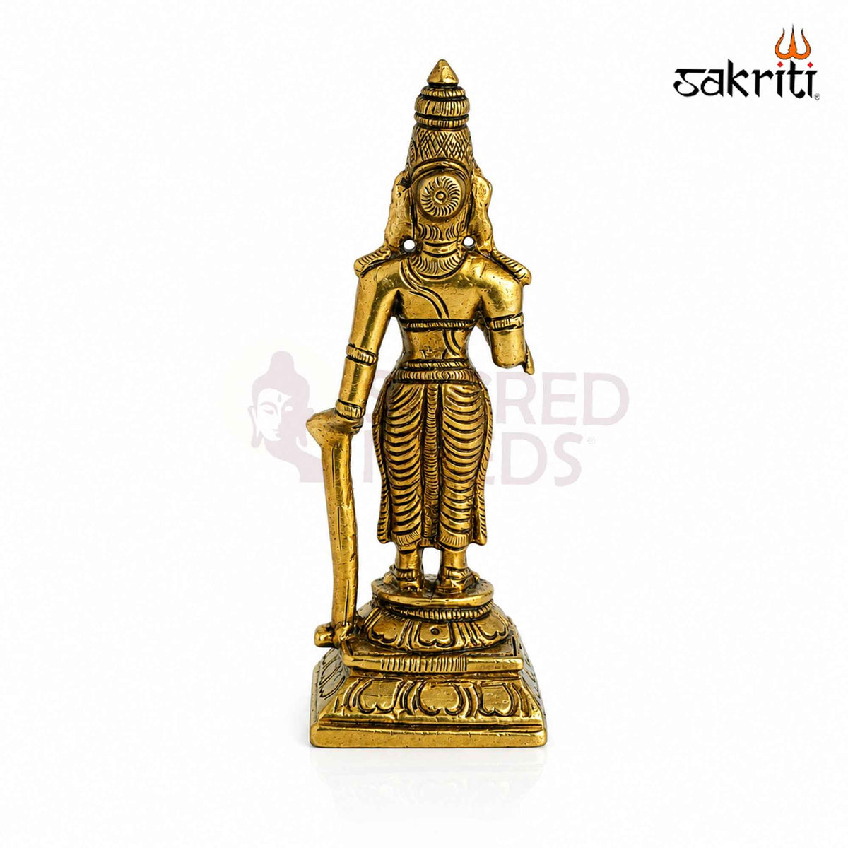 Brass Naalvar Idol Set with Yellow Antique Finish – 4 Inch Traditional Devotional Figures for Home Pooja