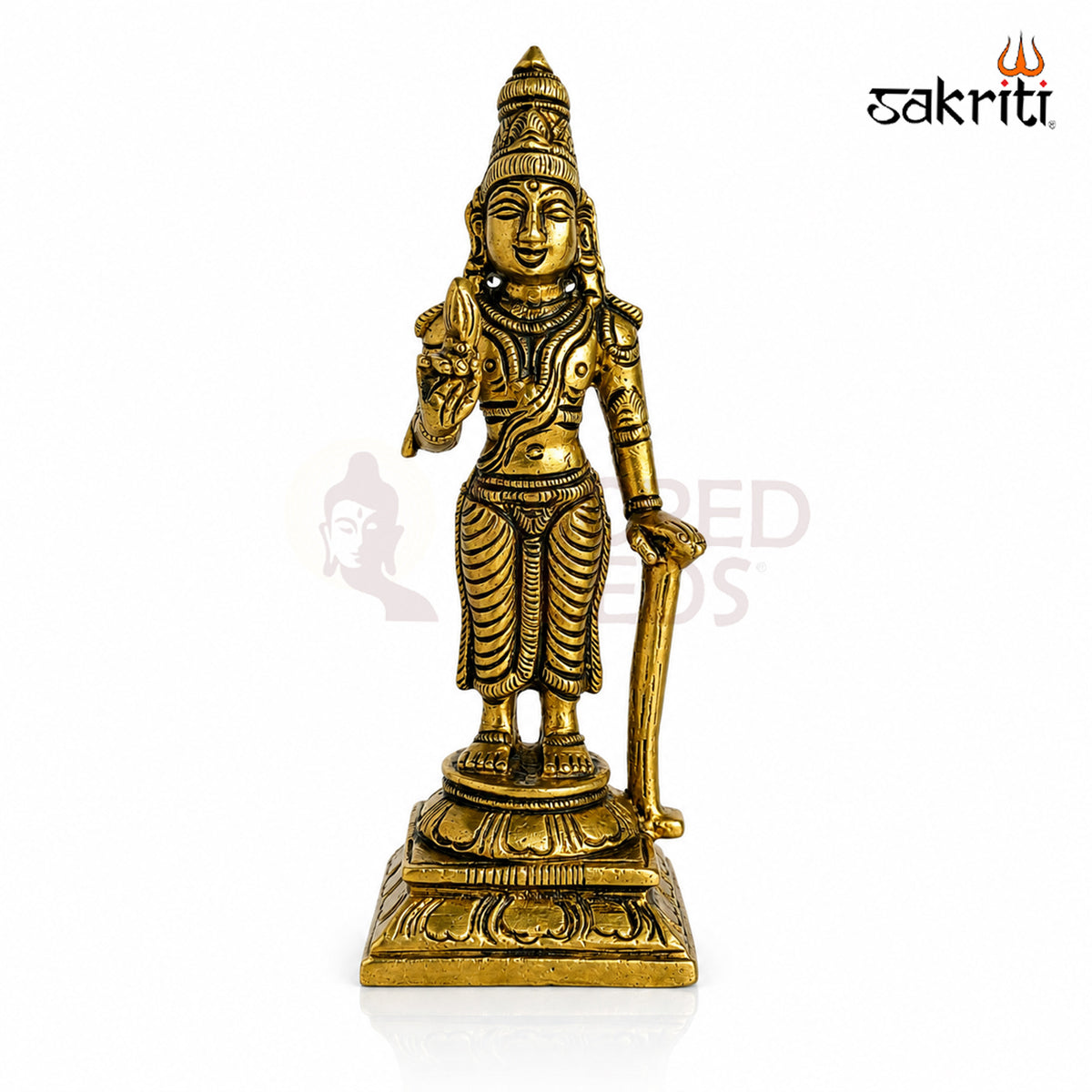 Brass Naalvar Idol Set in yellow antique finish