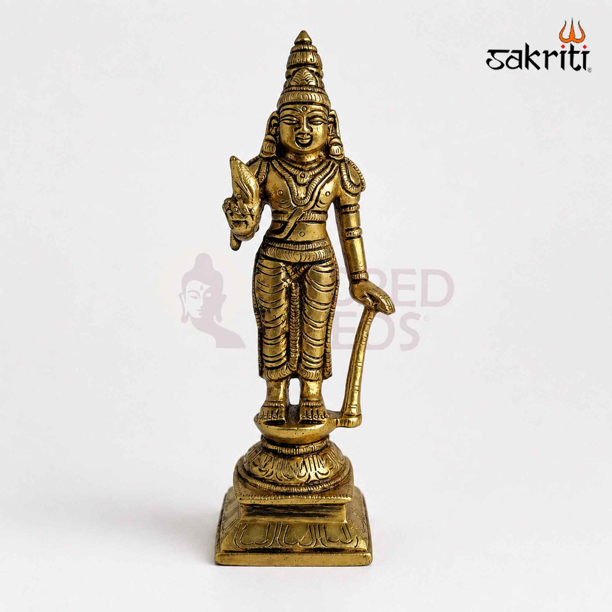 Brass Naalvar Idol Set with Yellow Antique Finish – 6 Inch Traditional Devotional Figures for Home Pooja