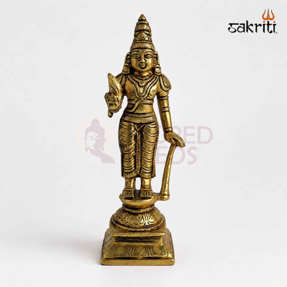 Brass Naalvar Idol Set with Yellow Antique Finish – 6 Inch Traditional Devotional Figures for Home Pooja
