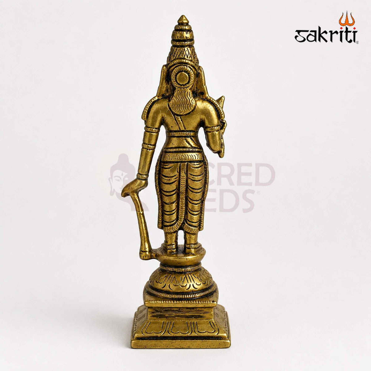 Brass Naalvar Idol Set with Yellow Antique Finish – 6 Inch Traditional Devotional Figures for Home Pooja