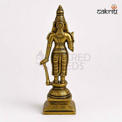 Brass Naalvar Idol Set with Yellow Antique Finish – 6 Inch Traditional Devotional Figures for Home Pooja