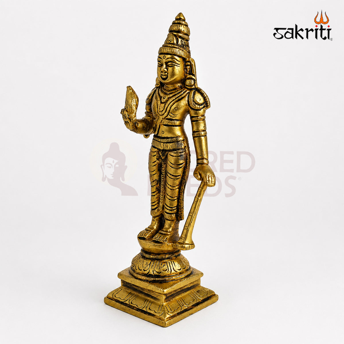 Brass Naalvar Idol Set in yellow antique finish