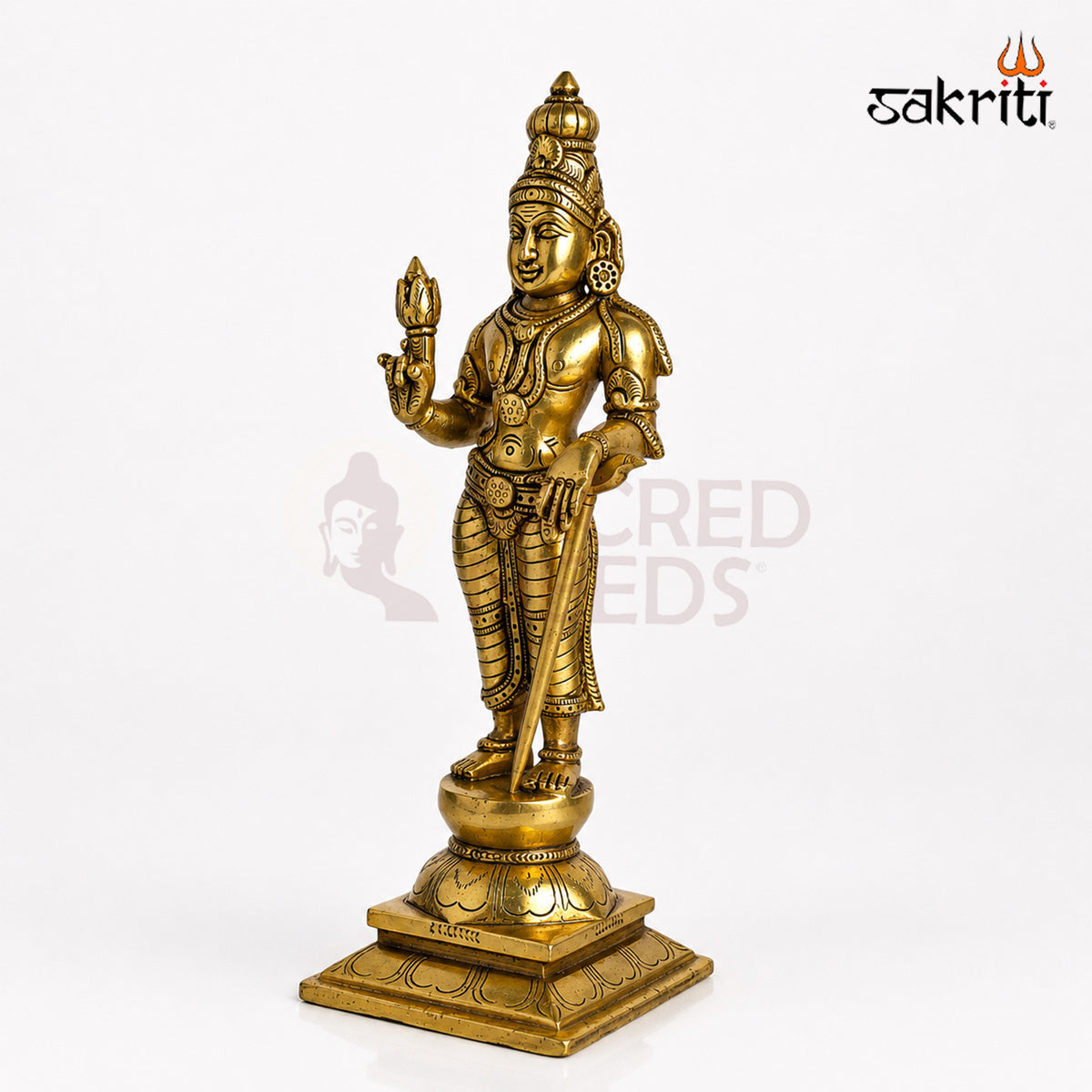 Brass Naalvar Idol Set in yellow antique finish