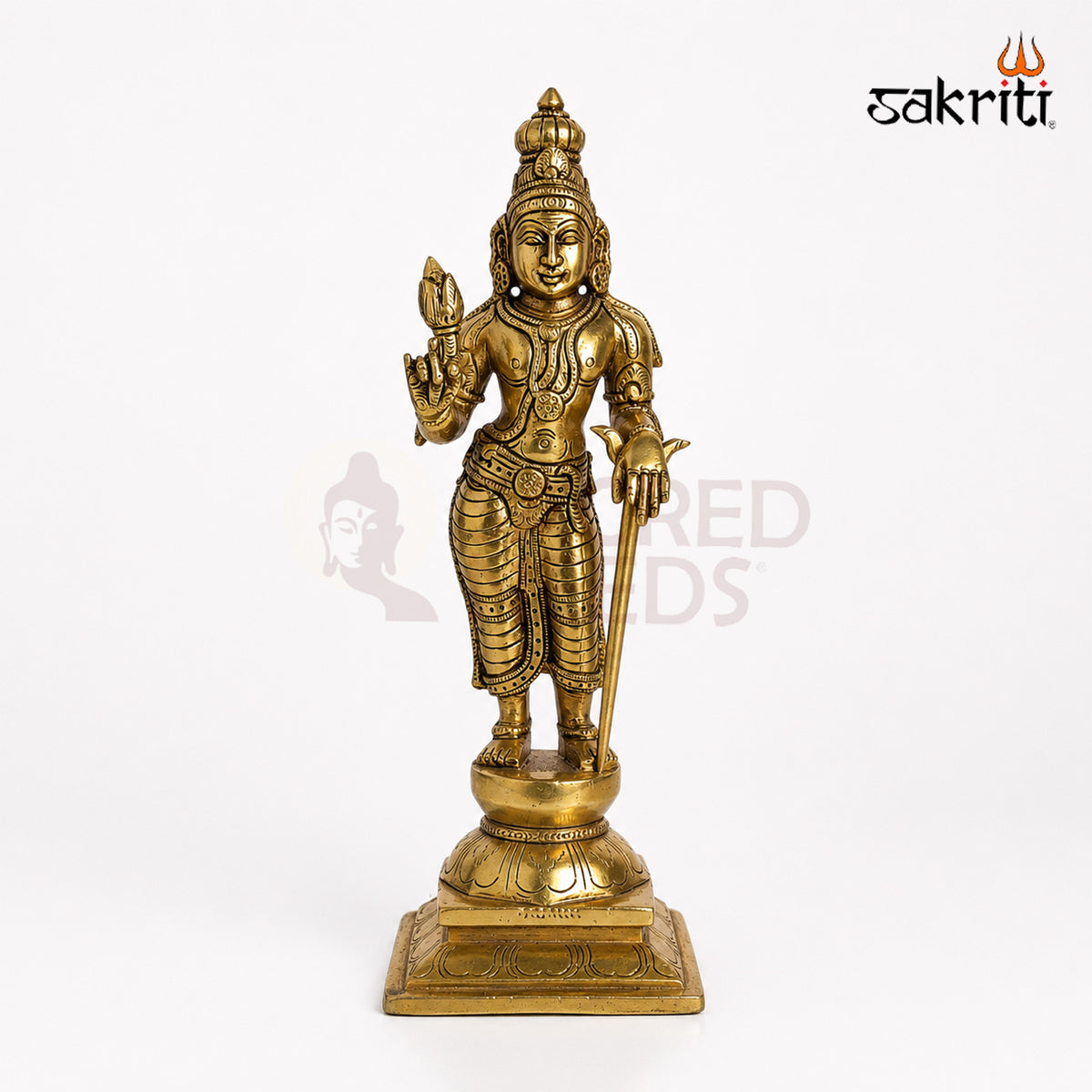 Brass Naalvar Idol Set in yellow antique finish