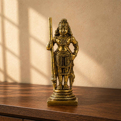 Brass Udupi Krishna Idol with Yellow Antique Finish – 6 Inch Traditional Statue for Home Temple and Pooja