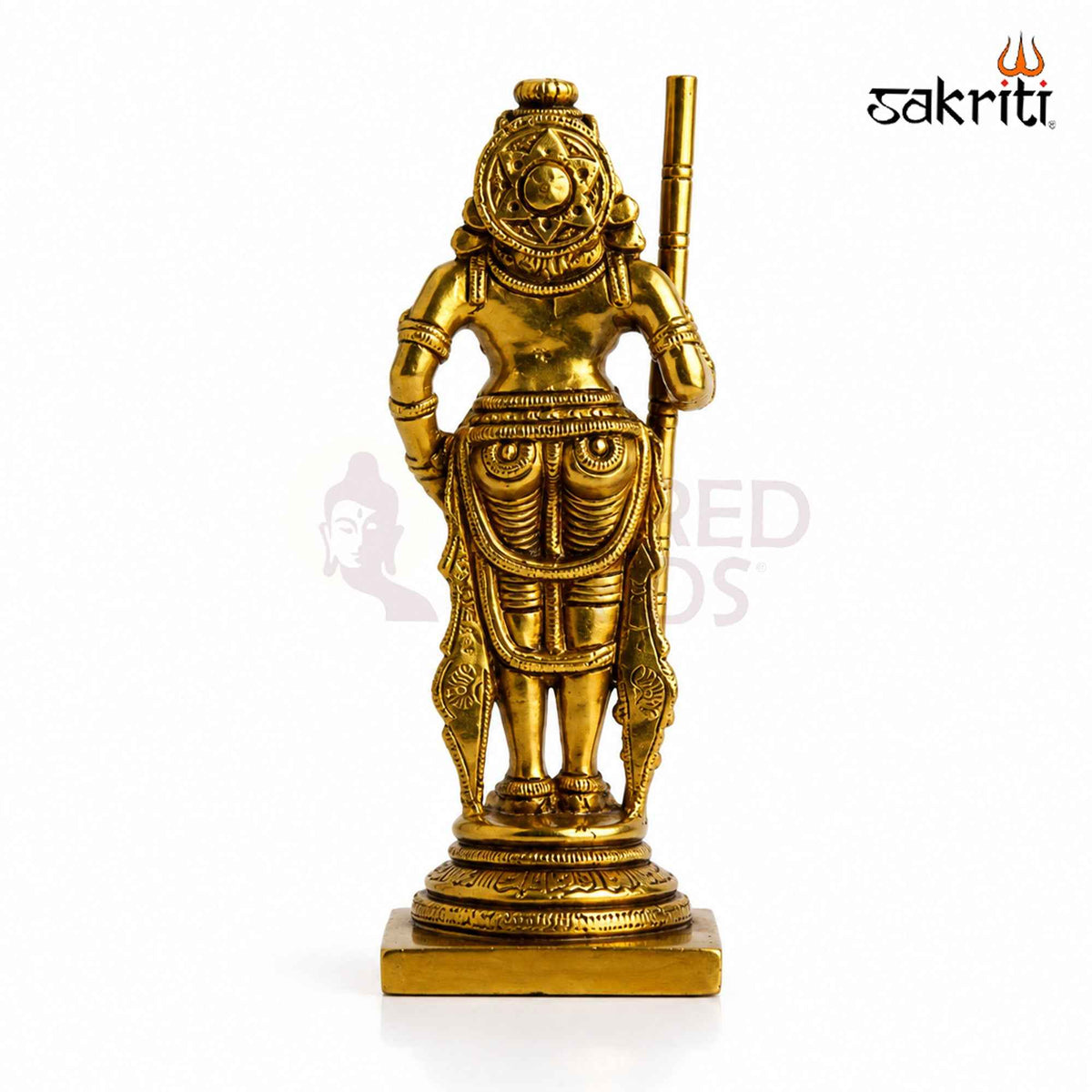 Brass Udupi Krishna Idol with Yellow Antique Finish – 6 Inch Traditional Statue for Home Temple and Pooja