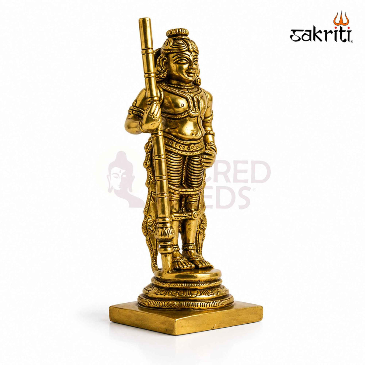 Brass Udupi Krishna Idol with Yellow Antique Finish – 6 Inch Traditional Statue for Home Temple and Pooja