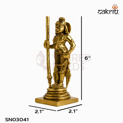 Brass Udupi Krishna Idol in yellow antique finish — dimensions