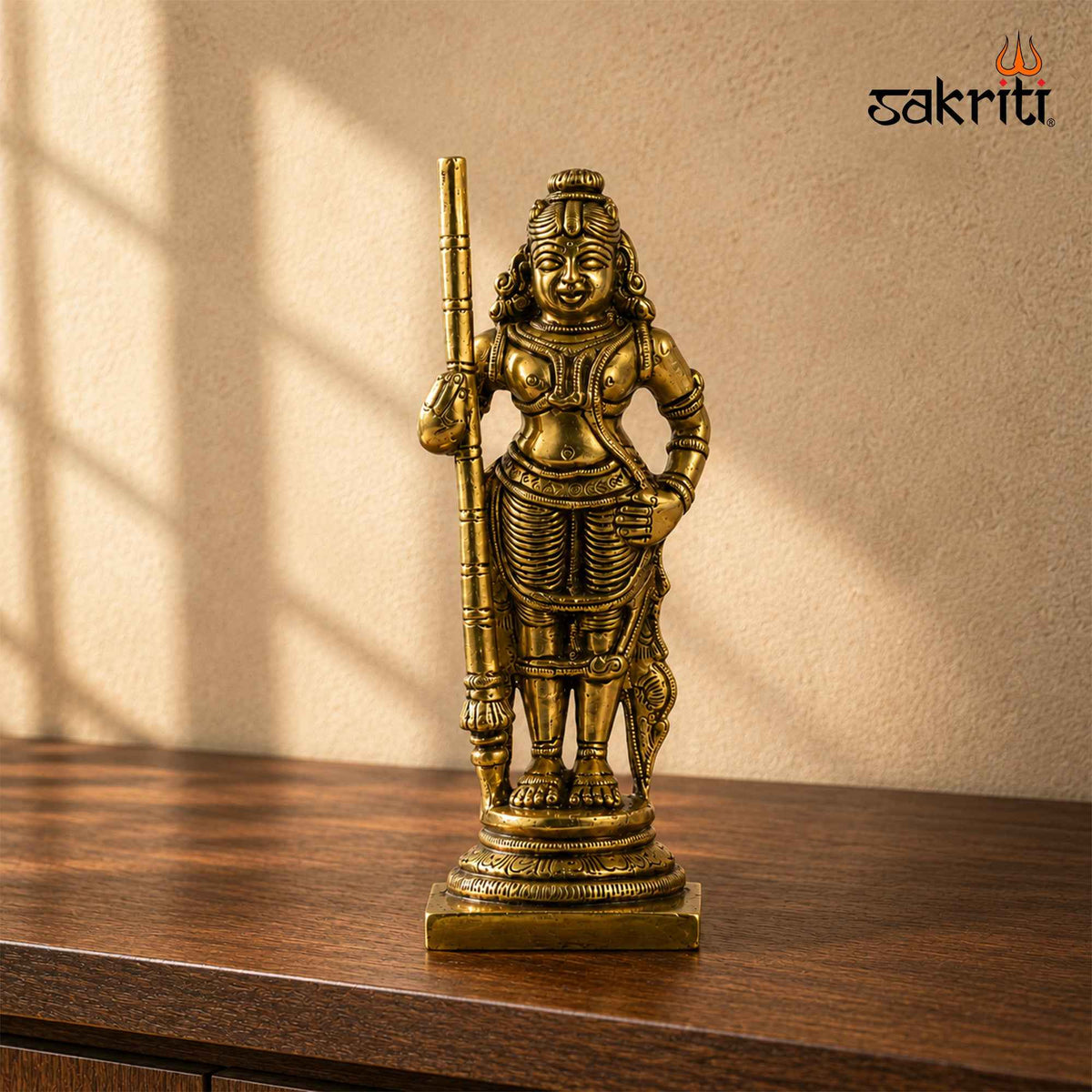 Brass Udupi Krishna Idol with Yellow Antique Finish – 6 Inch Traditional Statue for Home Temple and Pooja