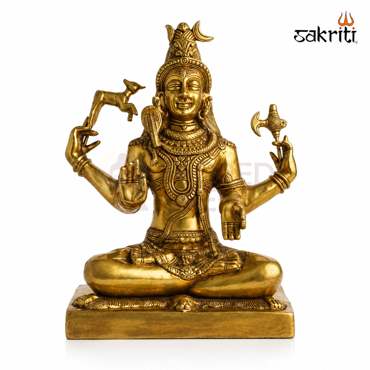 Brass Shiva Idol in yellow antique finish