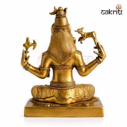 Brass Shiva Idol in yellow antique finish